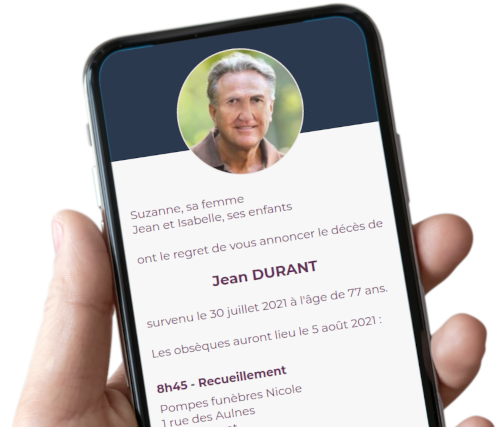 Carte Remerciement Décès - Faire part de Deuil personnalisé en ligne