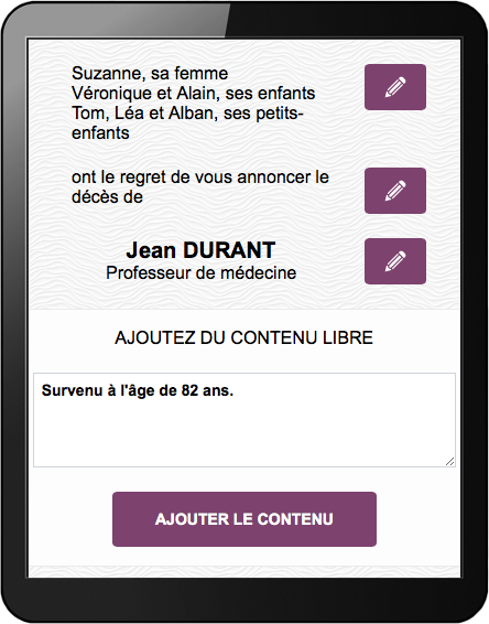 Personnaliser le faire-part